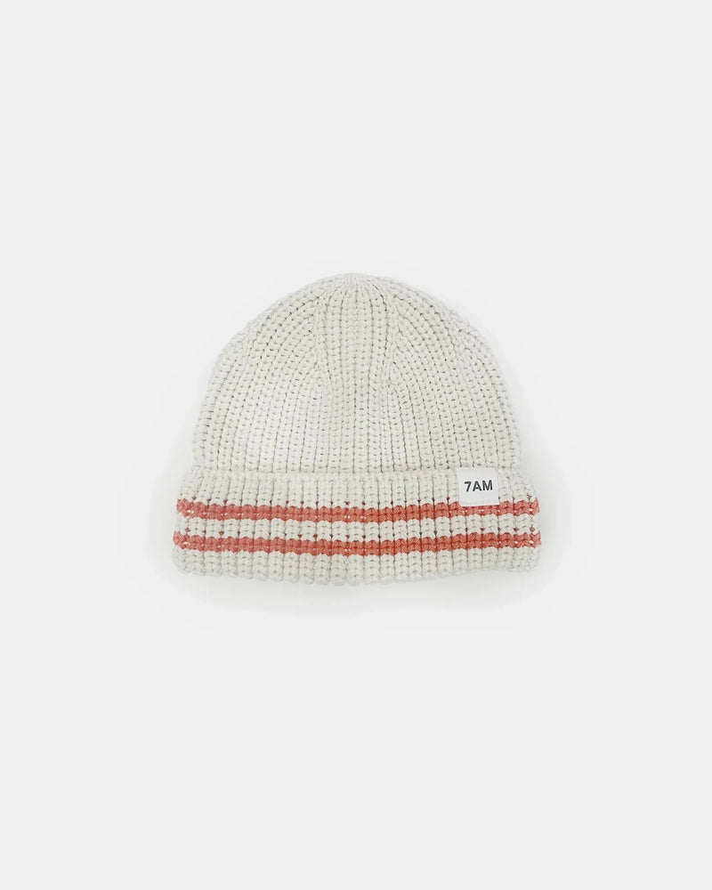 7AM - Beanie - Chunky Tennis | Knit Beanie Collection for Babies and Kids Mother & Baby Ecru, Terracotta 0 - 6M