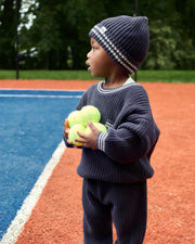 7AM - Beanie - Chunky Tennis | Knit Beanie Collection for Babies and Kids Mother & Baby Pearl Grey Ecru 0 - 6M