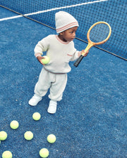 7AM - Beanie - Chunky Tennis | Knit Beanie Collection for Babies and Kids Mother & Baby Pearl Grey Ecru 0 - 6M