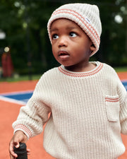 7AM - Beanie - Chunky Tennis | Knit Beanie Collection for Babies and Kids Mother & Baby Pearl Grey Ecru 0 - 6M