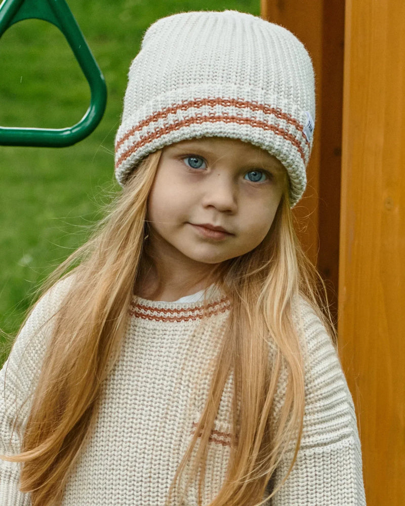 7AM - Beanie - Chunky Tennis | Knit Beanie Collection for Babies and Kids Mother & Baby Pearl Grey Ecru 0 - 6M