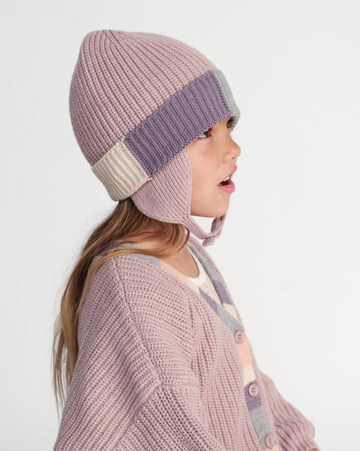 7AM - Beanie Flap Chunky | Baby and Kids Winter Beanie Collection for Cold Weather Ash Rose Multicolor 0 - 6M