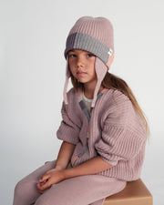 7AM - Beanie Flap Chunky | Baby and Kids Winter Beanie Collection for Cold Weather Ash Rose Multicolor One Size Kids