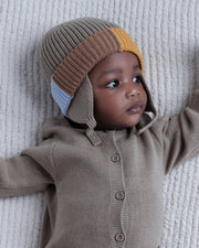 7AM - Beanie Flap Chunky | Baby and Kids Winter Beanie Collection for Cold Weather Black Melange Multicolor 0 - 6M