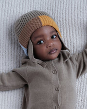 7AM - Beanie Flap Chunky | Baby and Kids Winter Beanie Collection for Cold Weather Black Melange Multicolor 0 - 6M