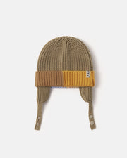7AM - Beanie Flap Chunky | Baby and Kids Winter Beanie Collection for Cold Weather Olive Multicolor 0 - 6M