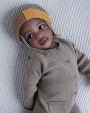 7AM - Beanie Flap Chunky | Baby and Kids Winter Beanie Collection for Cold Weather Olive Multicolor 0 - 6M