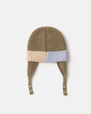7AM - Beanie Flap Chunky | Baby and Kids Winter Beanie Collection for Cold Weather Olive Multicolor 0 - 6M