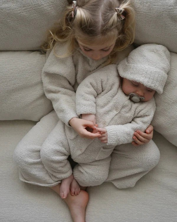 7AM - Beanies - set of 2 - Ash Rose, Ecru - 0 - 6M Mother & Baby