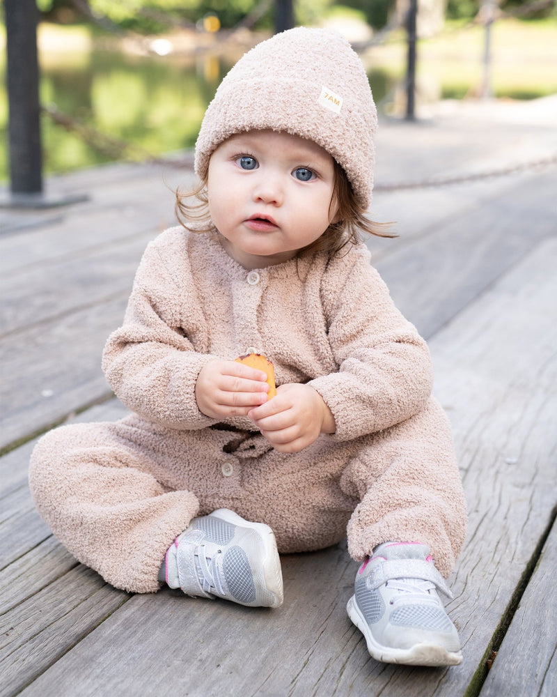 7AM - Beanies Set of 2 - Fuzzy | Cozy Knit Hat Collection for Babies & Kids Mother & Baby Pecan, Amber One Size Kids