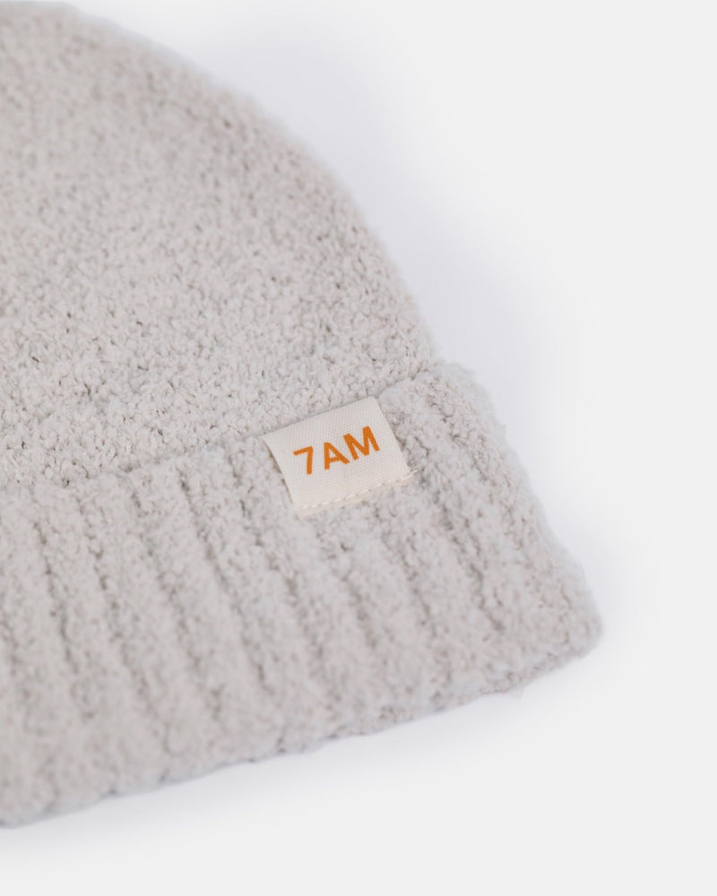 7AM - Beanies Set of 2 - Fuzzy | Cozy Knit Hat Collection for Babies & Kids Mother & Baby Pecan, Ecru 0 - 6M