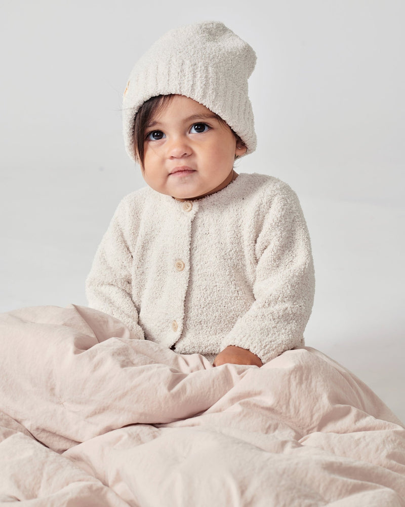 7AM - Beanies Set of 2 - Fuzzy | Cozy Knit Hat Collection for Babies & Kids Mother & Baby Pecan, Ecru One Size Kids