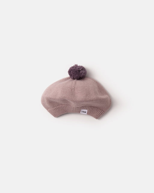 7AM - Beret Chunky | Kids Chunky Knit Beret Hat for Babies and Children Apparel & Accessories Ash Rose 1 - 3T
