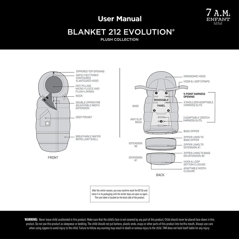 7AM - Blanket 212 evolution - Polar Mother & Baby Black Polar