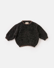 7AM - Boxy Sweater - Fuzzy Mother & Baby Black Melange 1 - 3M
