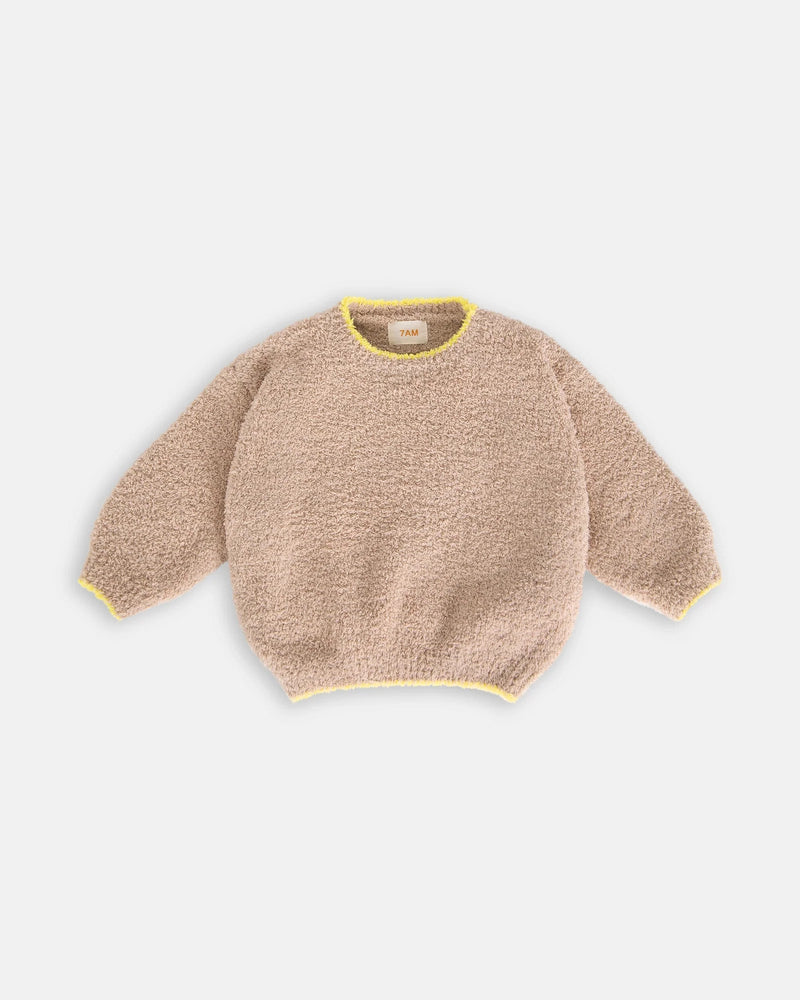 7AM - Boxy Sweater - Fuzzy Mother & Baby Pecan 1 - 3M