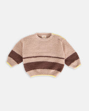 7AM - Boxy Sweater - Fuzzy Mother & Baby Pecan, Choco 3 - 6M