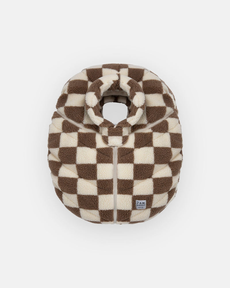 7AM - Car Seat Cocoon - Checker Berber - Print Checkers Tan - 0 - 12M Mother & Baby