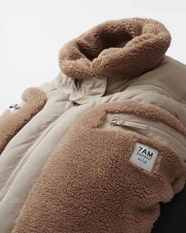 7AM - Car Seat Cocoon - Oat, Applique Cacao - 0 - 12M Mother & Baby