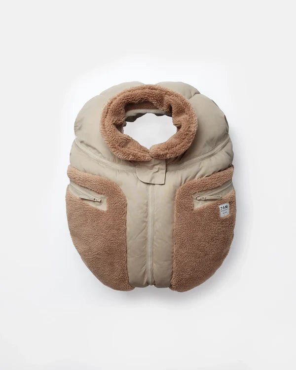 7AM - Car Seat Cocoon - Oat, Applique Cacao - 0 - 12M Mother & Baby