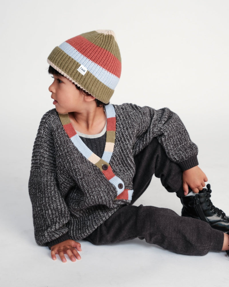 7AM - Cardigan Chunky Apparel & Accessories Ash Rose 6 - 12M