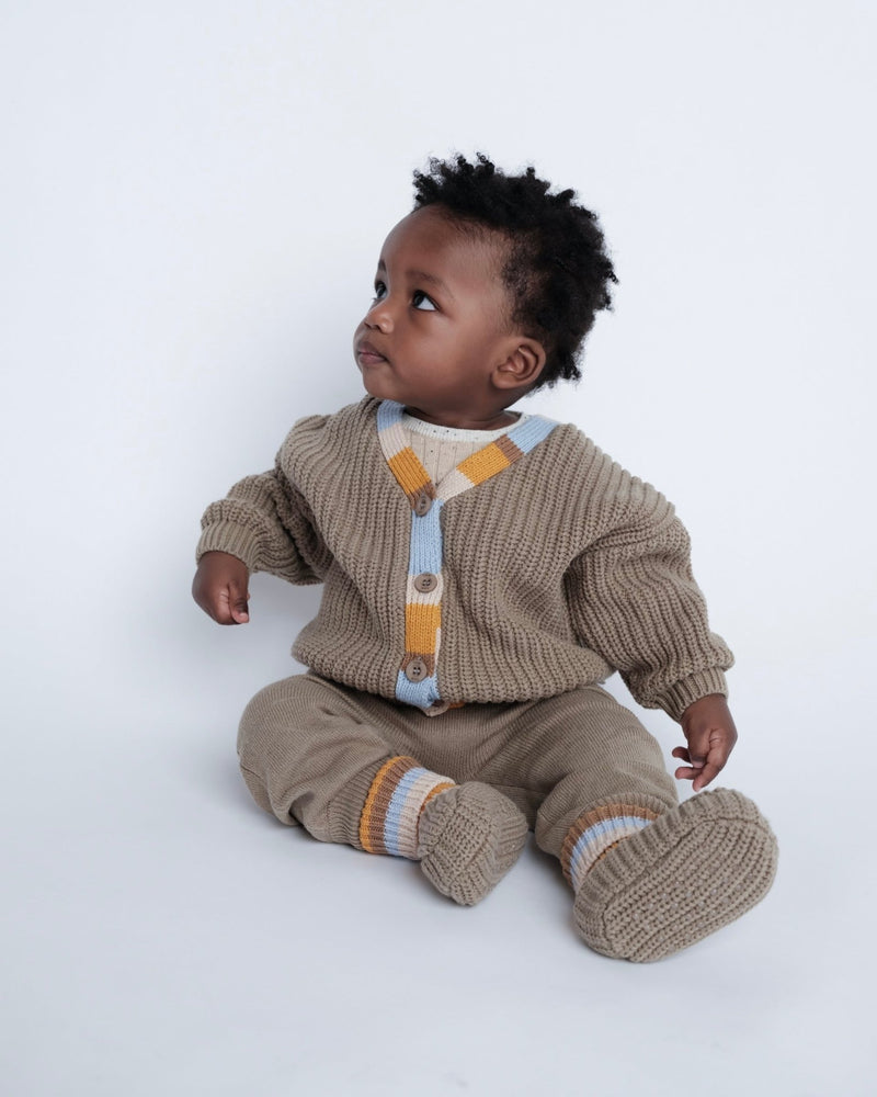 7AM - Cardigan Chunky Apparel & Accessories Olive 6 - 12M