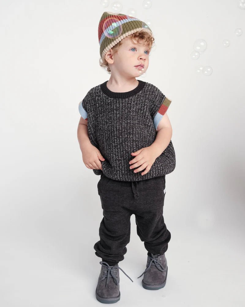 7AM - Chunky Ribbed Joggers Apparel & Accessories Melange Black