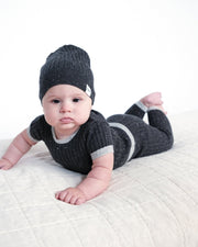 7AM - Cotton Beanie Mother & Baby Black Melange 0 - 6M