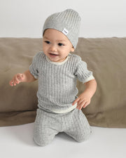 7AM - Cotton Beanie Mother & Baby Heather Grey 0 - 6M