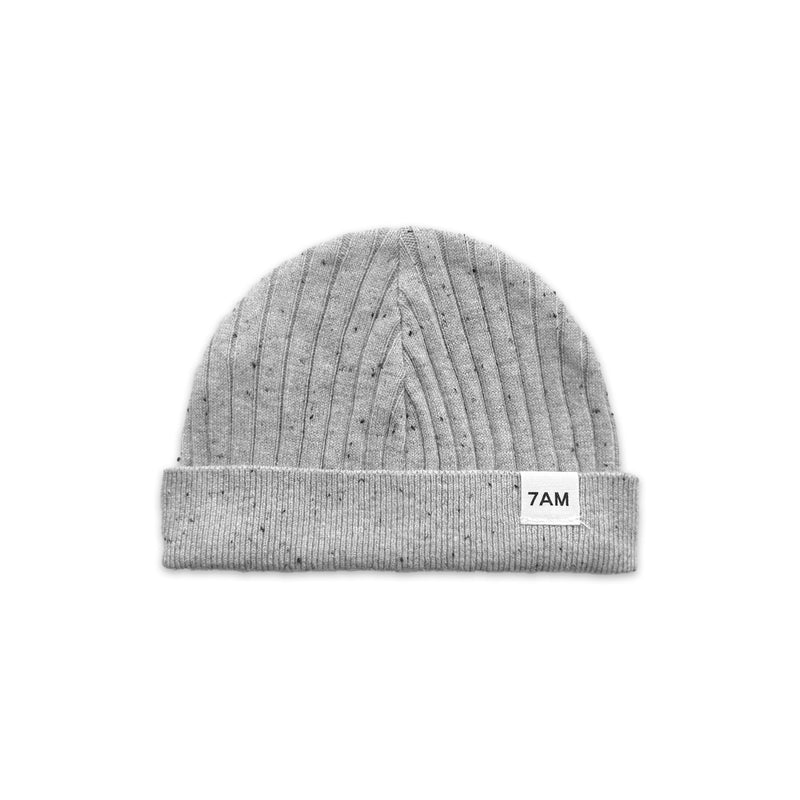 7AM - Cotton Beanie Mother & Baby Heather Grey 0 - 6M