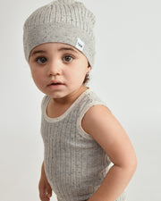 7AM - Cotton Beanie Mother & Baby Heather Grey 18 - 24M