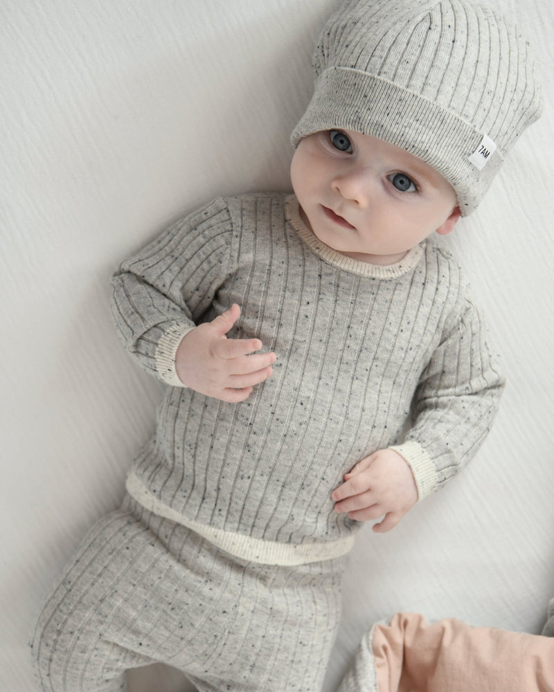 7AM - Cotton Beanie Mother & Baby Heather Grey 18 - 24M