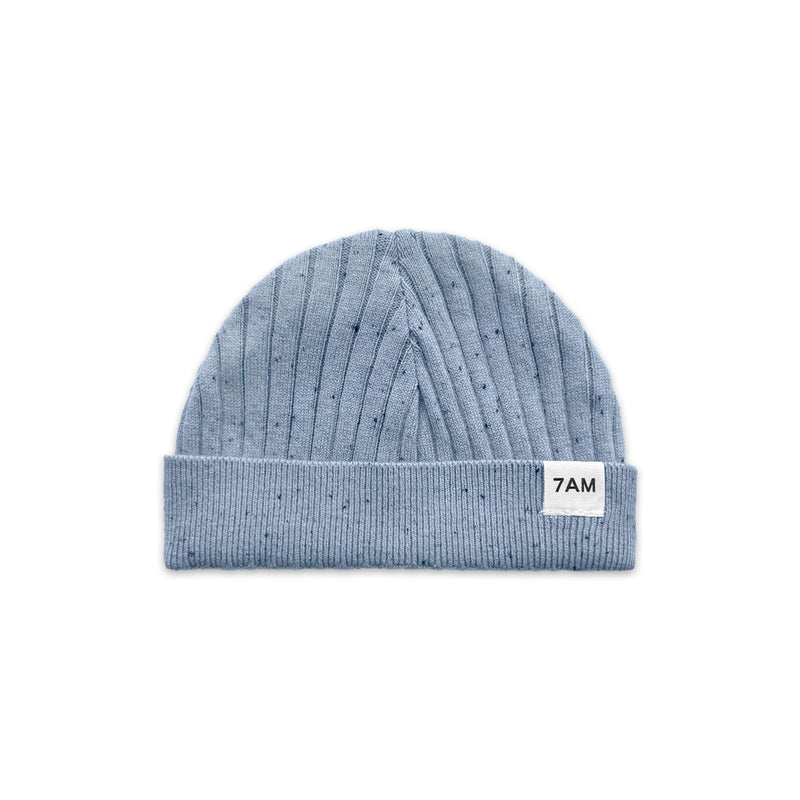 7AM - Cotton Beanie Mother & Baby Lake Blue 0 - 6M