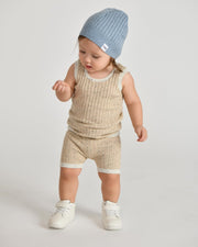 7AM - Cotton Beanie Mother & Baby Lake Blue 0 - 6M