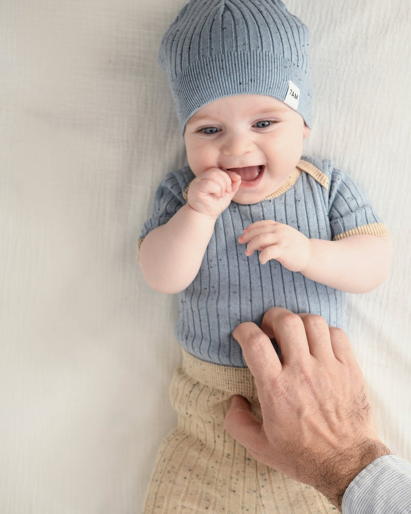 7AM - Cotton Beanie Mother & Baby Lake Blue 18 - 24M