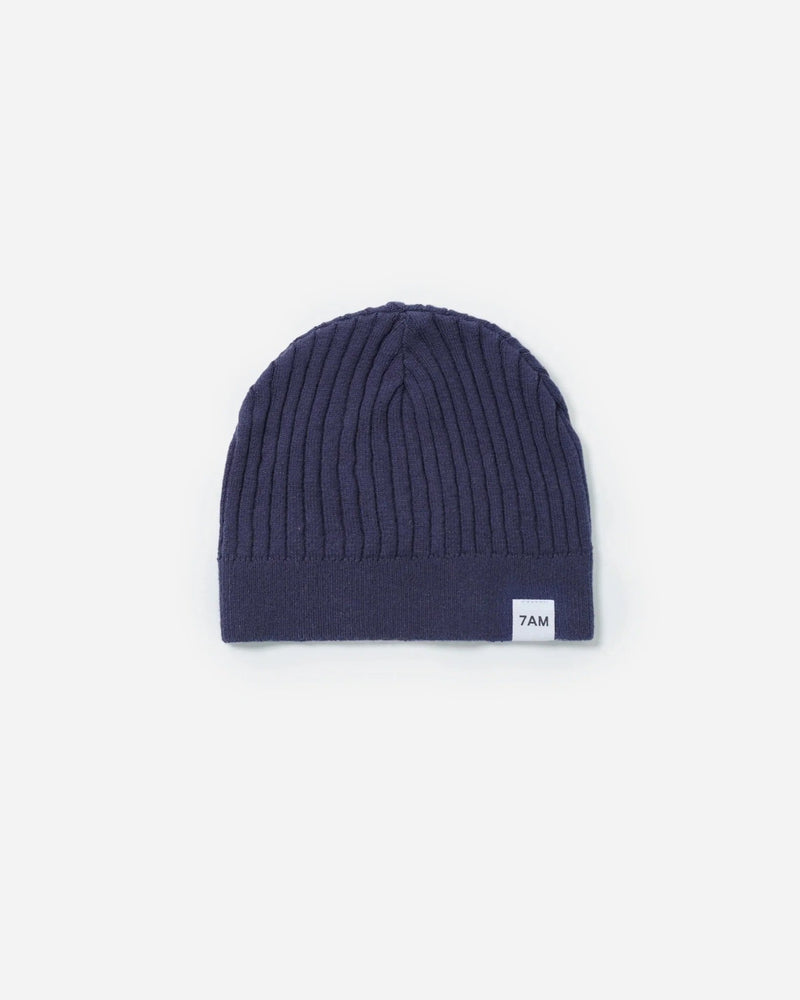 7AM - Cotton Beanie Mother & Baby Navy 0 - 6M