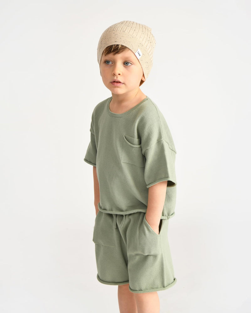 7AM - Cotton Beanie Mother & Baby Oat 0 - 6M