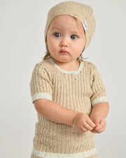 7AM - Cotton Beanie Mother & Baby Oat 0 - 6M
