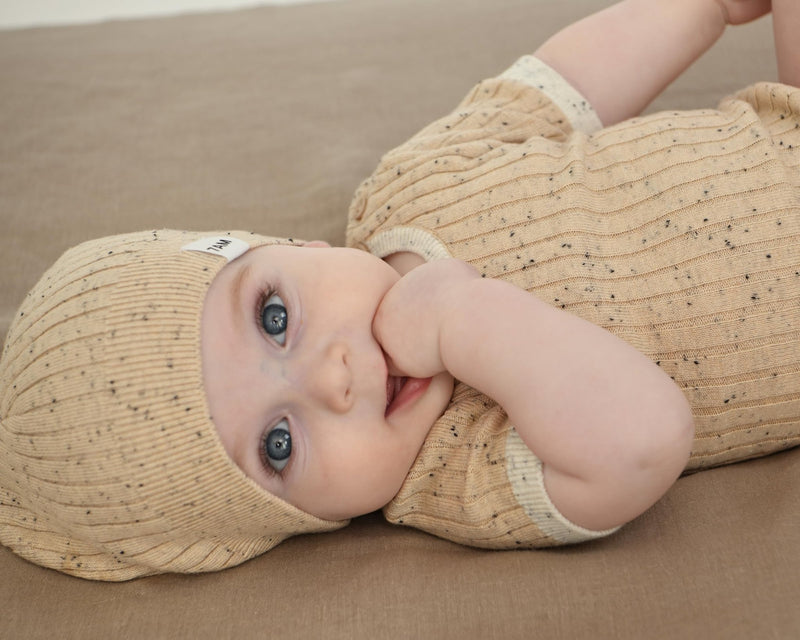 7AM - Cotton Beanie Mother & Baby Oat 0 - 6M