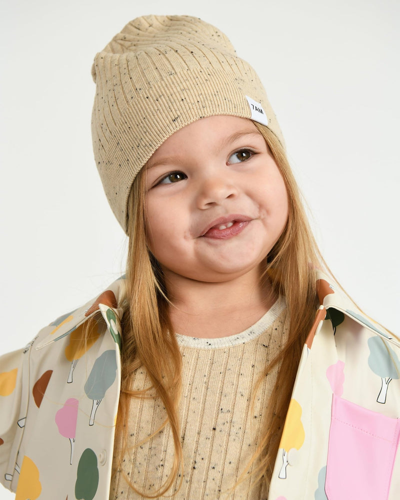 7AM - Cotton Beanie Mother & Baby Oat 0 - 6M