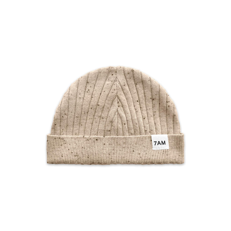 7AM - Cotton Beanie Mother & Baby Oat 0 - 6M