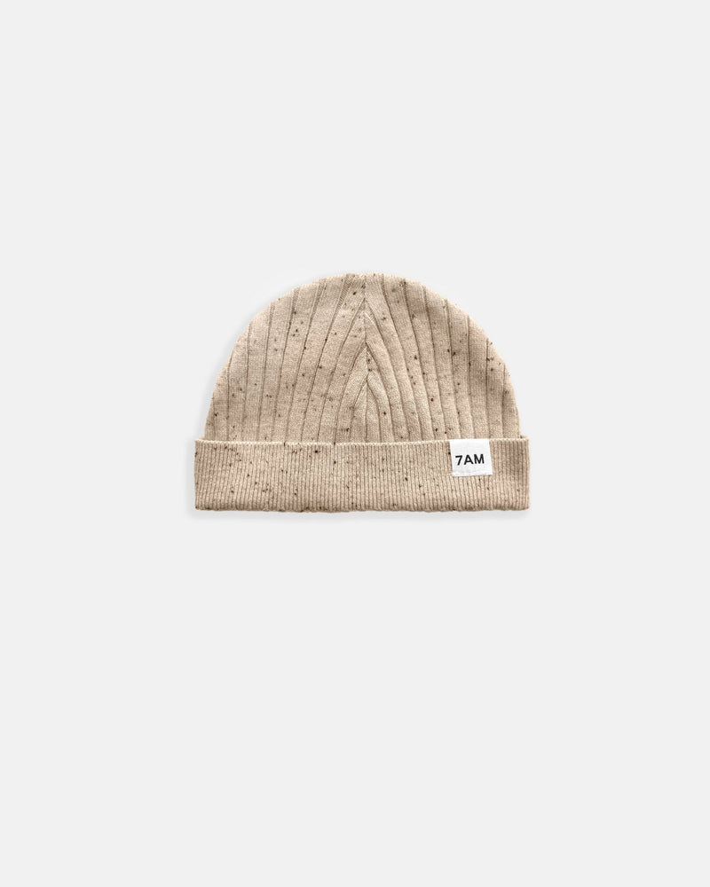 7AM - Cotton Beanie Mother & Baby Oat 6 - 18M