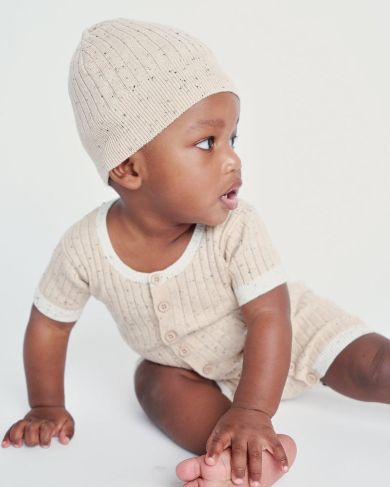 7AM - Cotton Beanie Mother & Baby Oat 6 - 18M