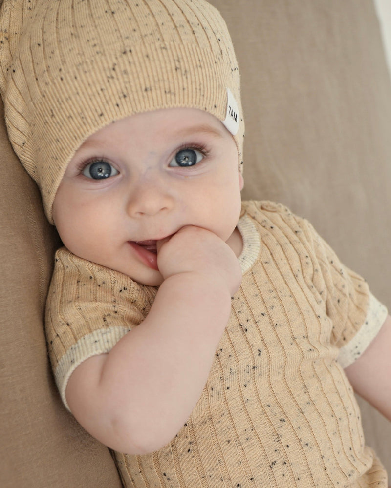 7AM - Cotton Beanie Mother & Baby Oat 6 - 18M