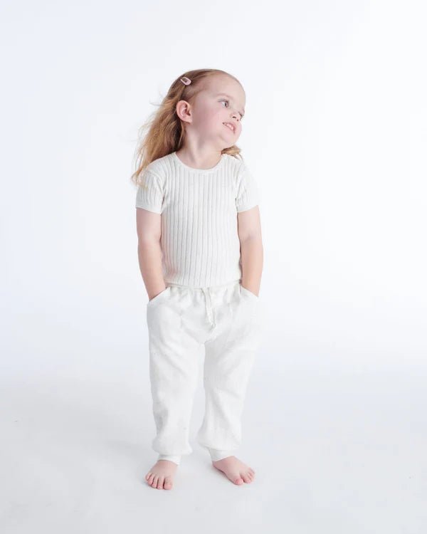 7AM - Cotton Tee - Ribbed Mother & Baby Navy 0 - 3M