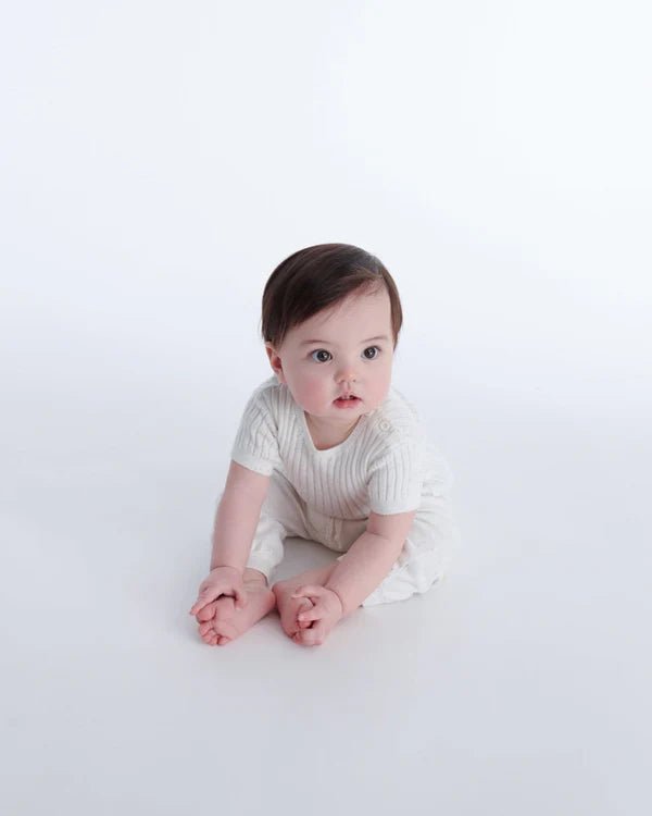 7AM - Cotton Tee - Ribbed Mother & Baby Navy 0 - 3M