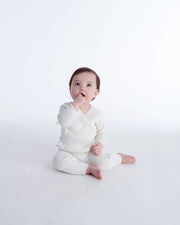 7AM - Cotton Wrap Top - Ribbed Apparel & Accessories White 3 - 6M