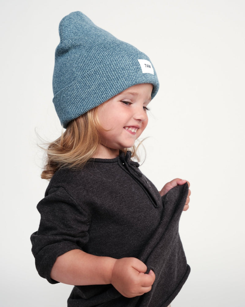 7AM - Heather Beanie Mother & Baby Aqua 0 - 6M