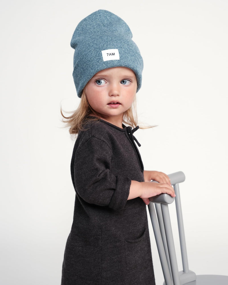 7AM - Heather Beanie Mother & Baby Aqua 0 - 6M
