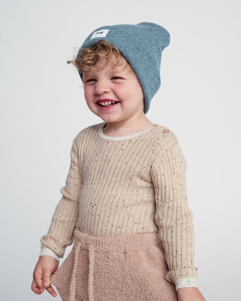 7AM - Heather Beanie Mother & Baby Aqua 0 - 6M
